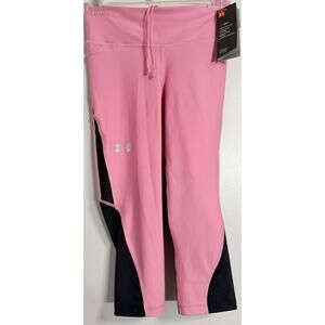 NEW Under Armour Heat Gear Compression Leggings Pants Black Pink Size S Small